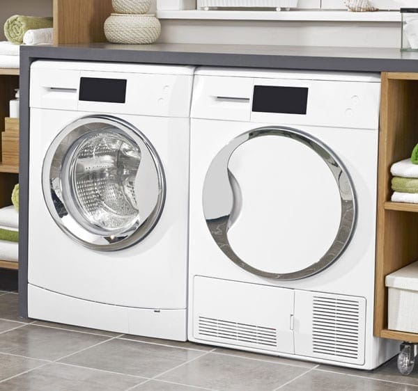 White Front loading washer and dryer